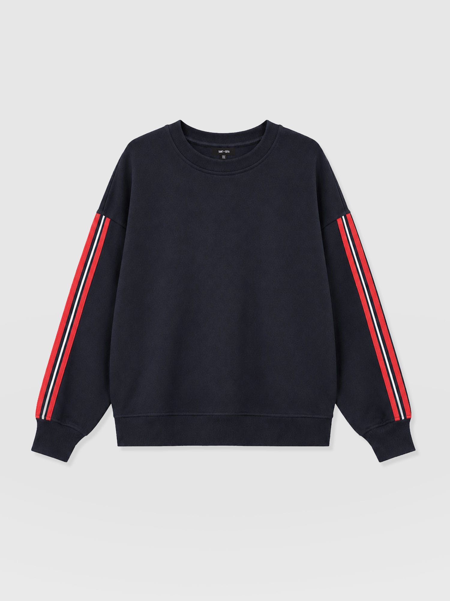 Hoxton Sweatshirt - Navy - Red Stripe - Women's Jumpers | Saint and Sofia® EU