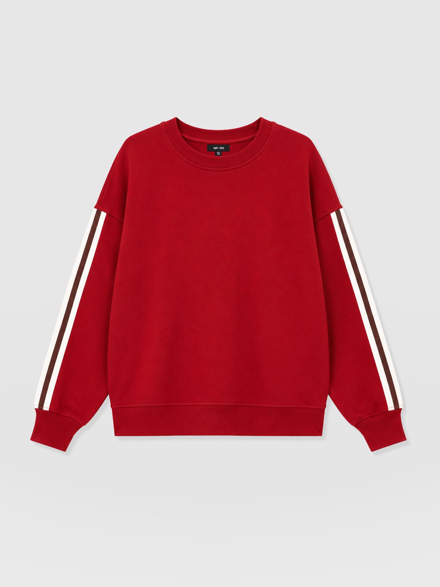 Hoxton Sweatshirt - Red - Brown Stripe - Women's Jumpers | Saint and Sofia® EU