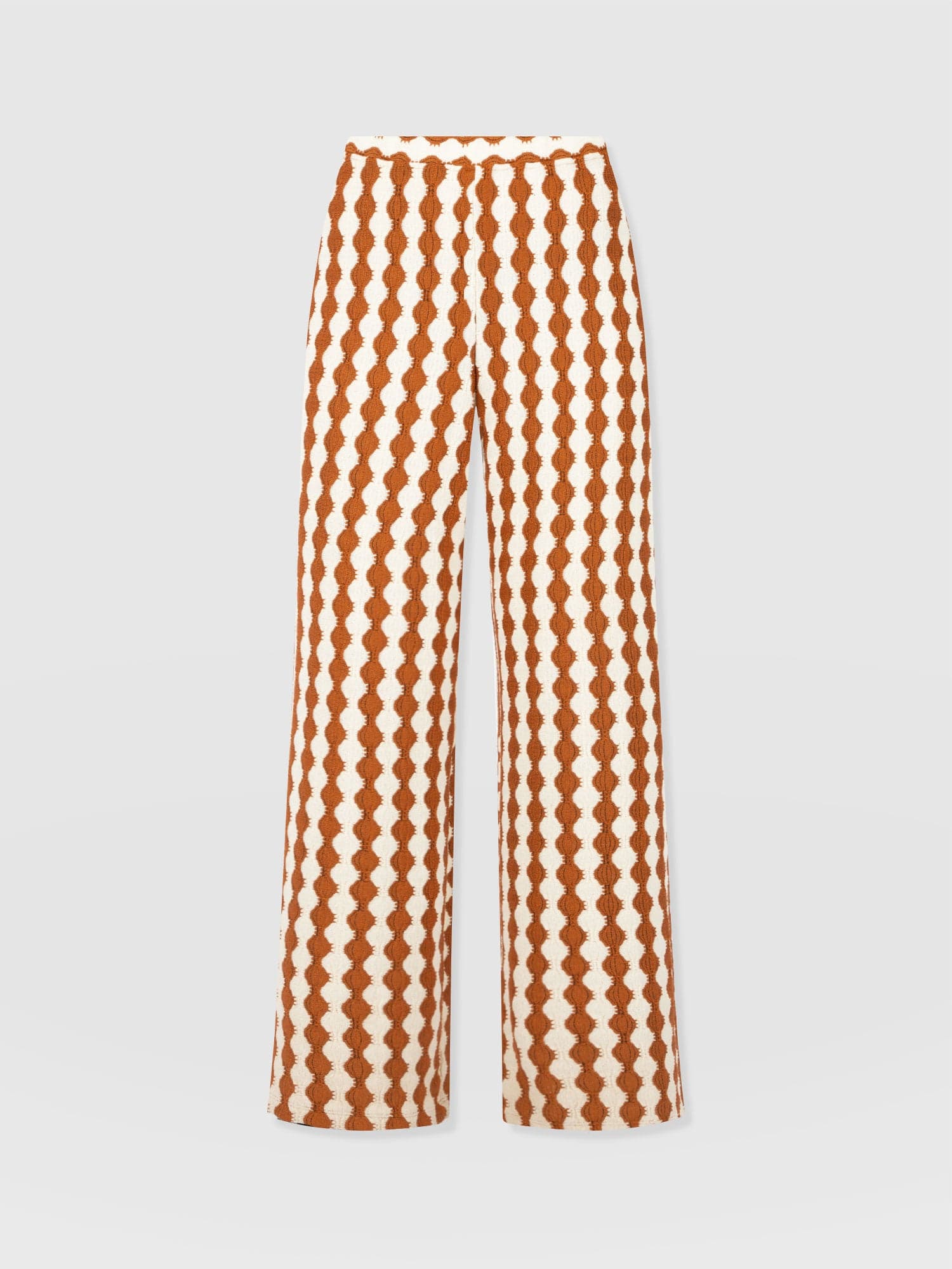 Victory Wide Leg Pant - Brown/Cream - Women's Trouserss | Saint + Sofia® EU