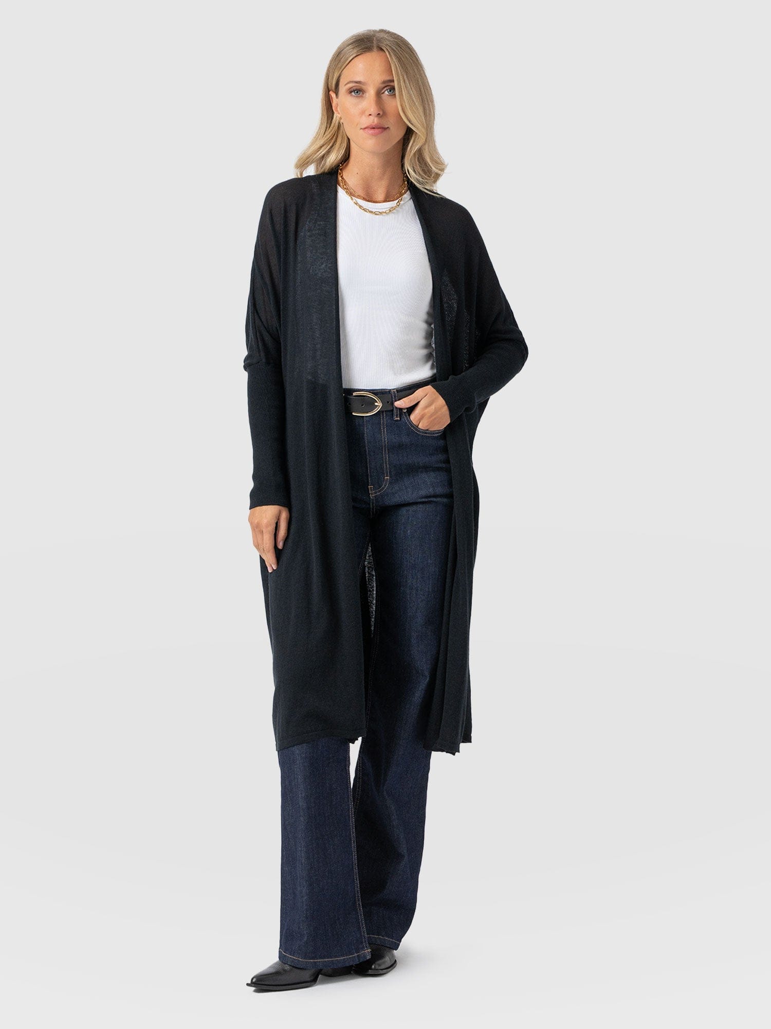 Waterfall Cardigan - Black - Women's Cardigans | Saint + Sofia® EU