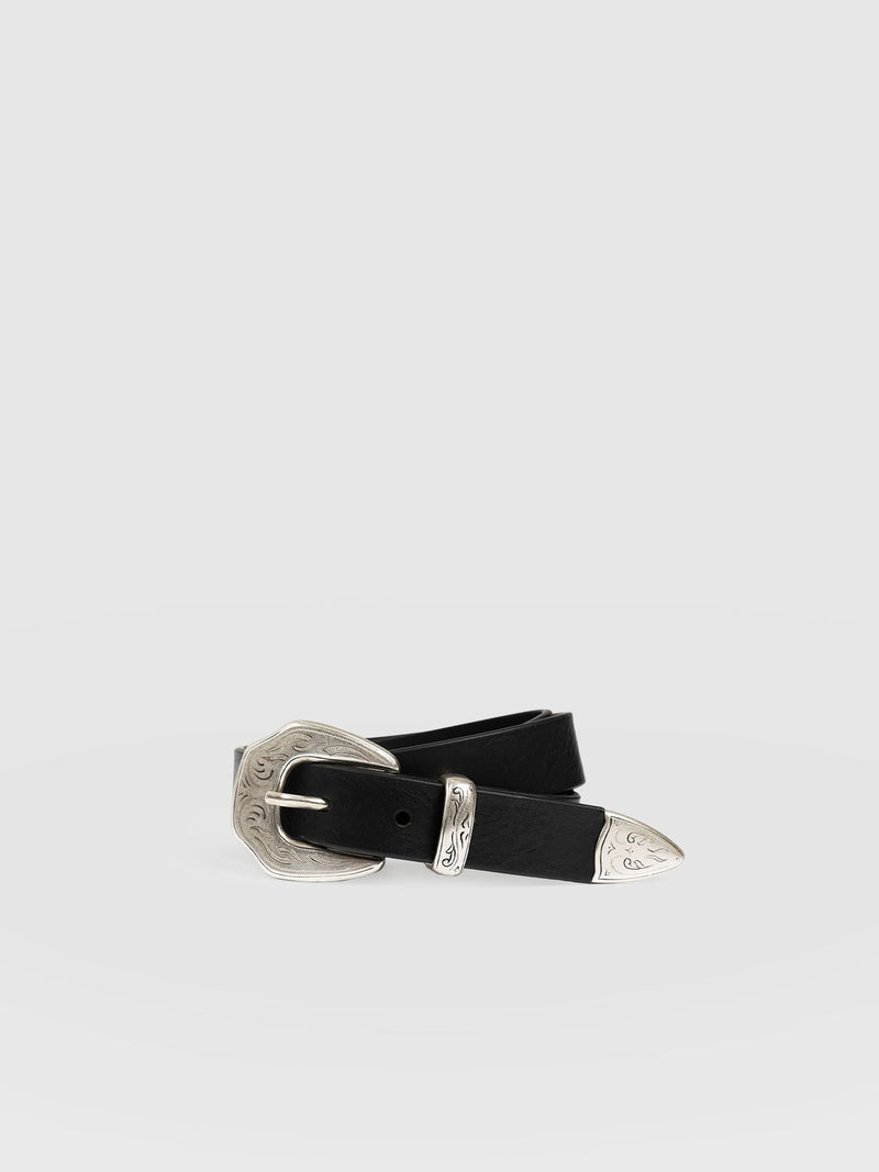 Western Belt Black - Leather Belts | Saint + Sofia® EU