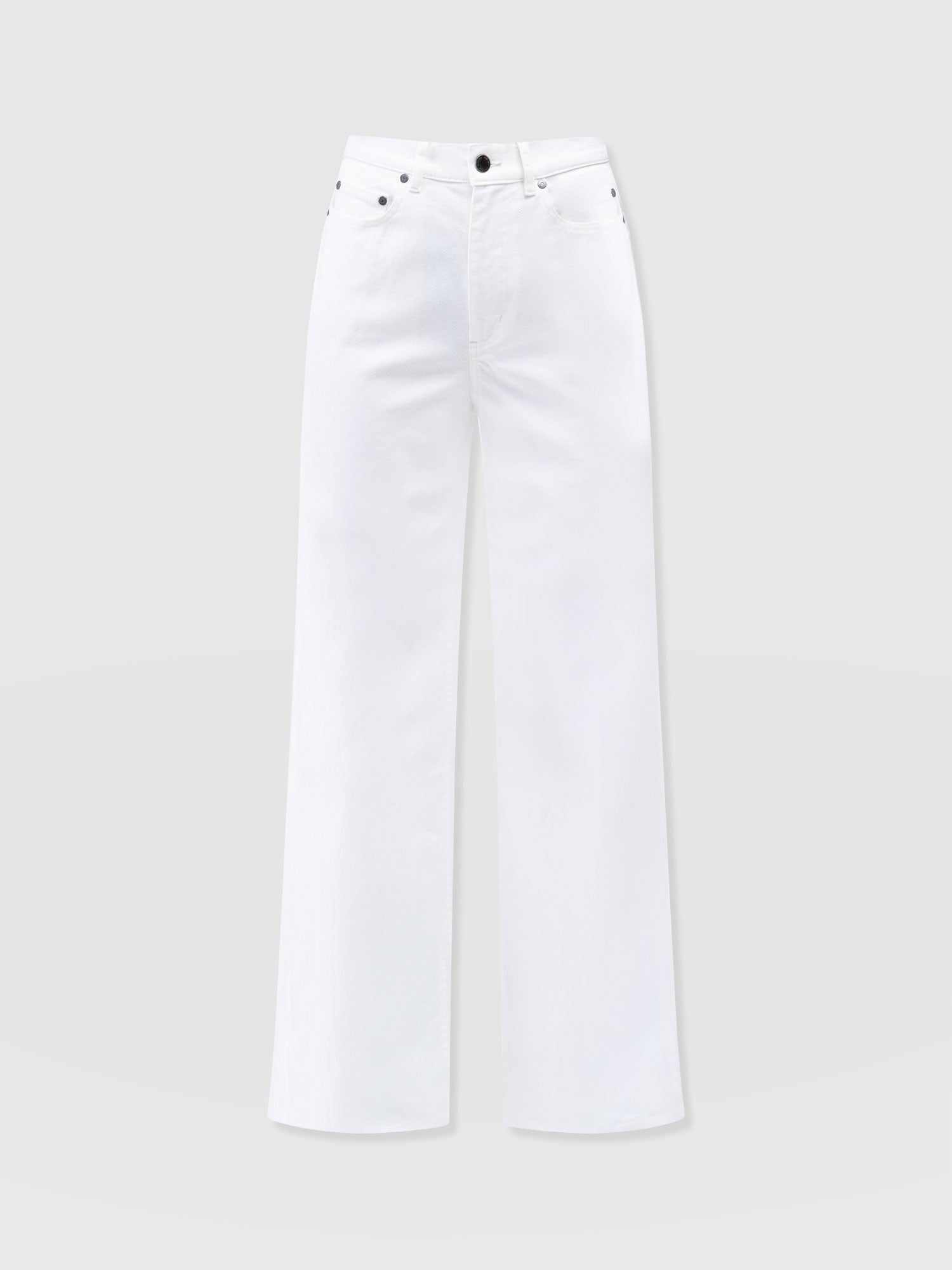 Adjustable Wide Leg Jean - White - Women's Denims | Saint + Sofia® EU