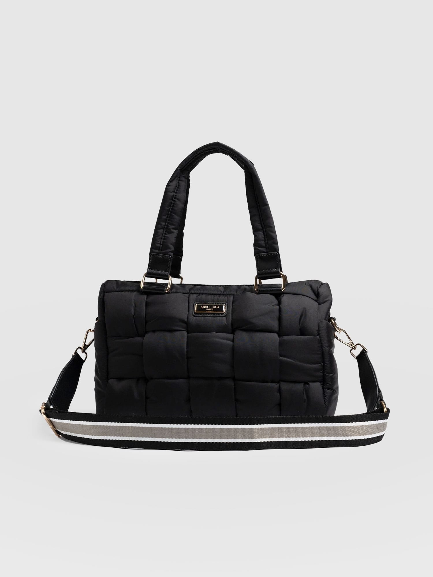 Woven Duffle Bag Black/Grey - Women's Bags | Saint + Sofia® EU