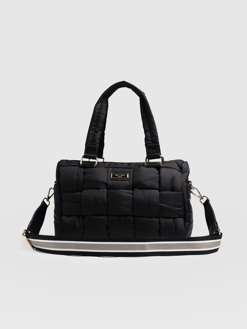 Woven Duffle Bag Black/Grey - Women's Bags | Saint + Sofia® EU
