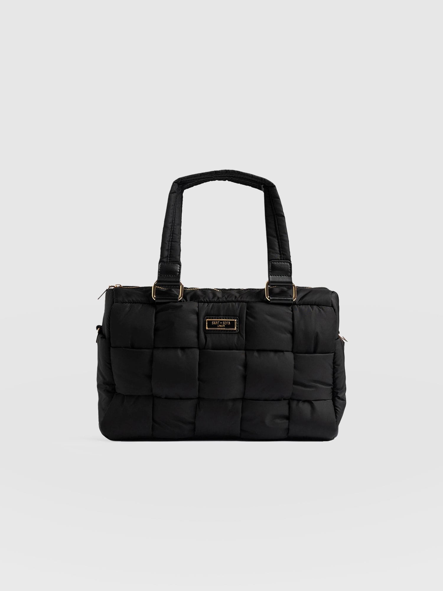 Woven Duffle Bag Black/Grey - Women's Bags | Saint + Sofia® EU