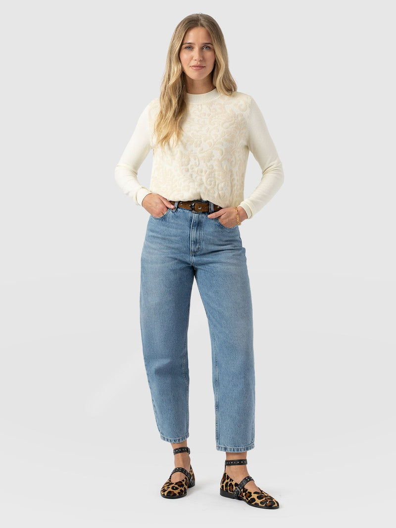 Wren Long Sleeve Knit - Cream - Women's Knitwears | Saint + Sofia? EU