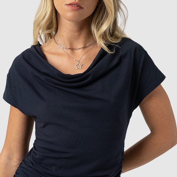 Elegant Cowl Neckline