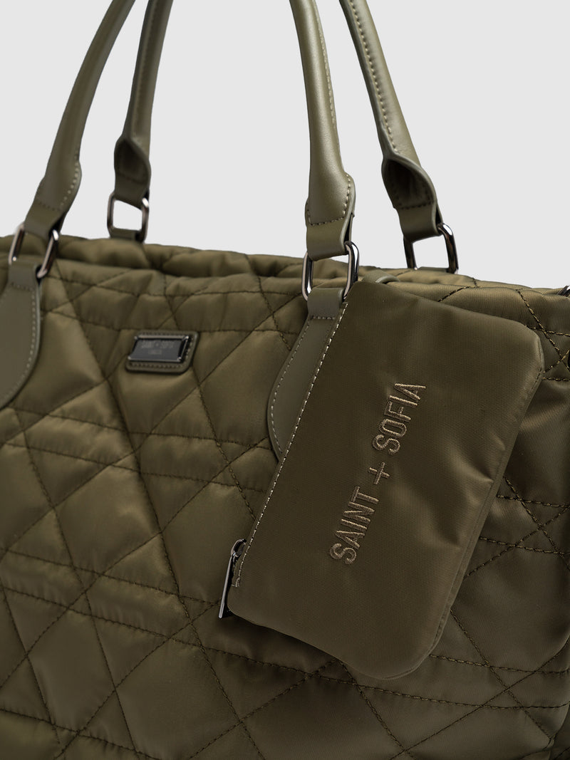 Quilted Selene Shopper Bag - Khaki