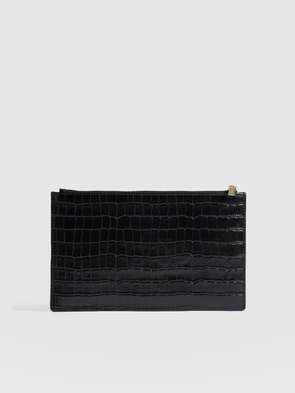 Beauty Pouch - Black Croc