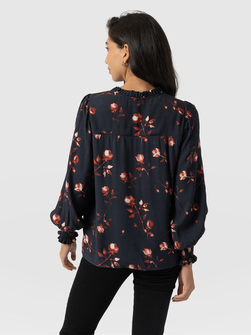 Olivia Blouse - Dark Roses