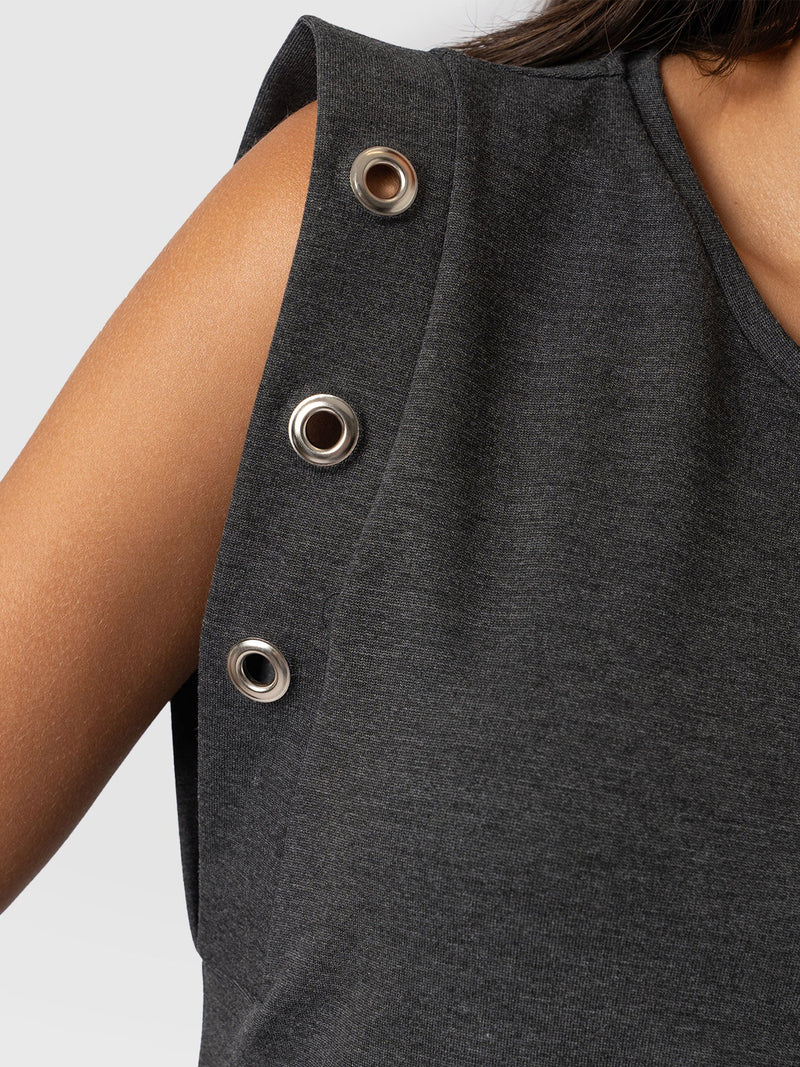 Rowan Dress - Charcoal Eyelet