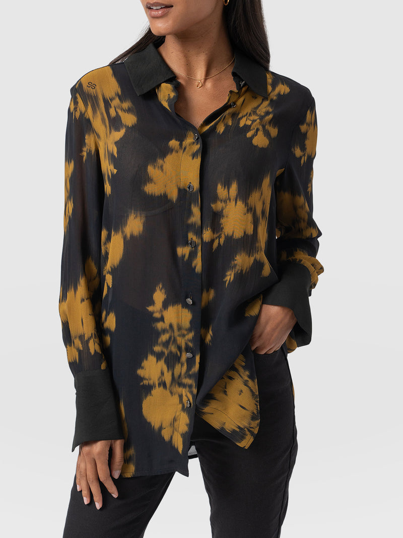 Madison Shirt - Yellow Fade Floral