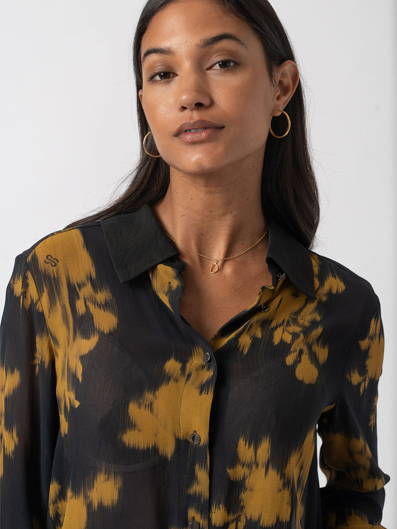 Madison Shirt - Yellow Fade Floral