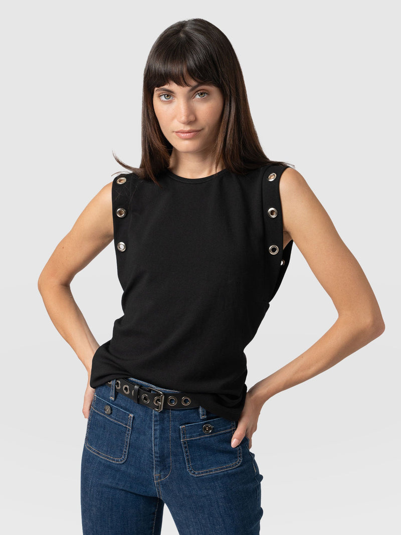 Rowan Tee - Black Eyelet