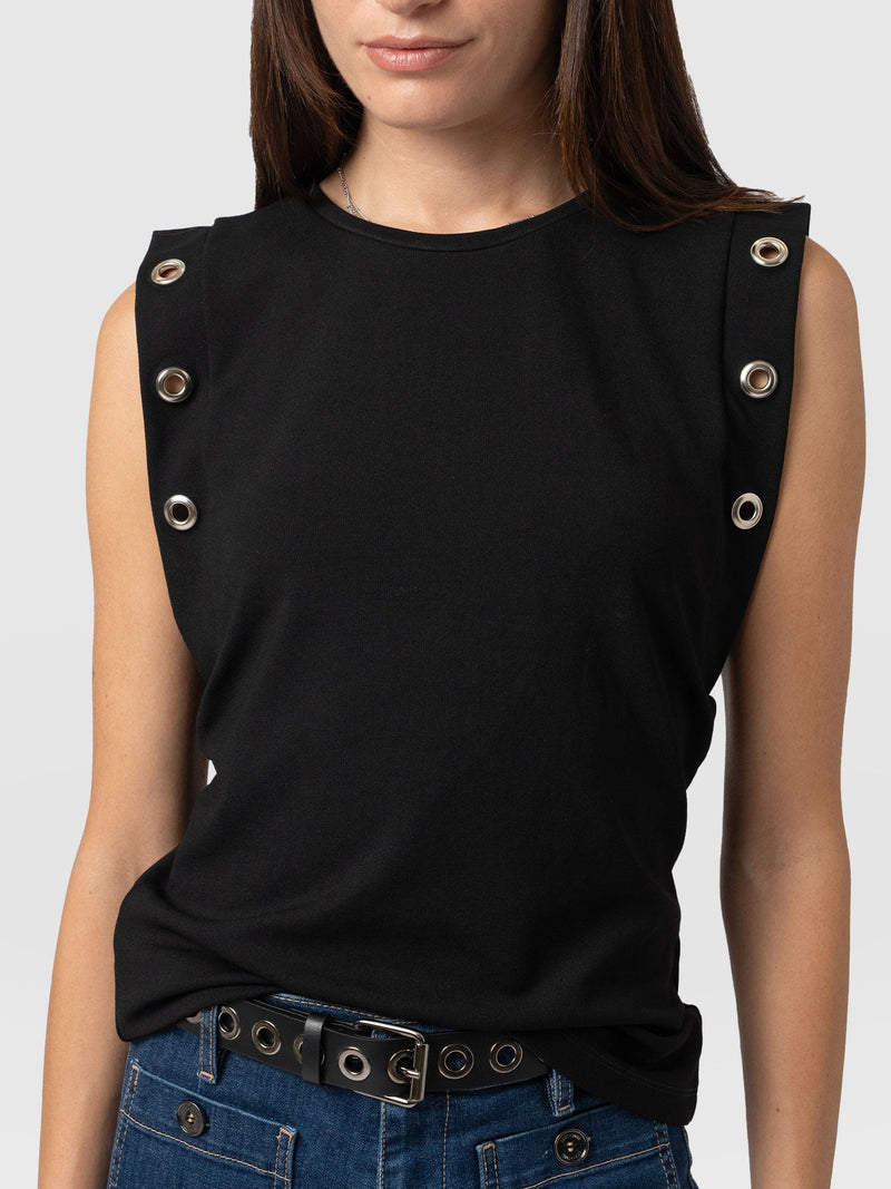 Rowan Tee - Black Eyelet