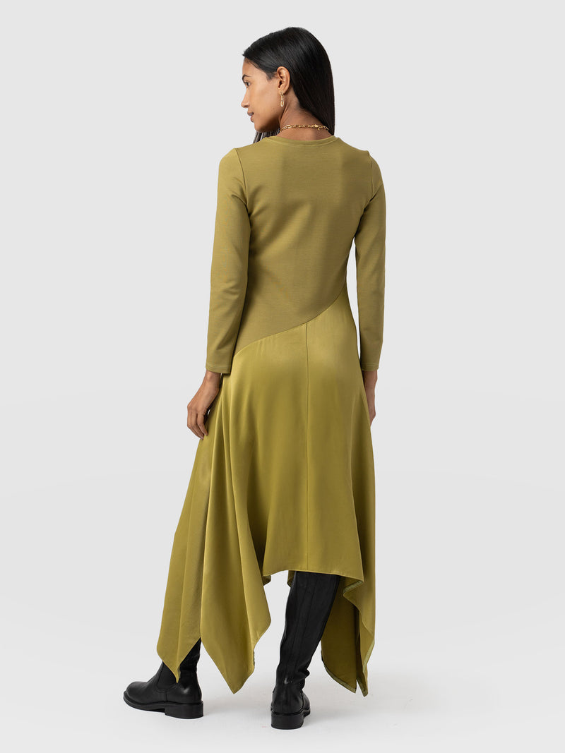 Cleo Asymmetric Dress - Olive