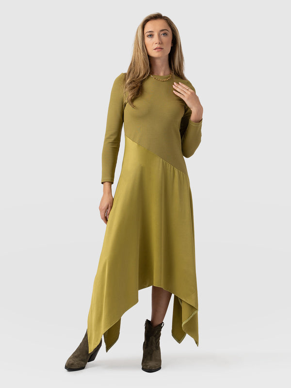 Cleo Asymmetric Dress - Olive