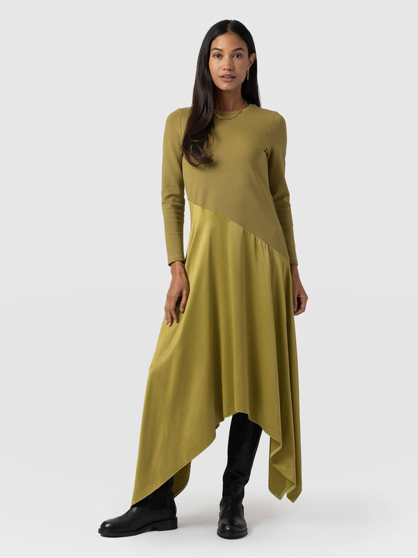 Cleo Asymmetric Dress - Olive