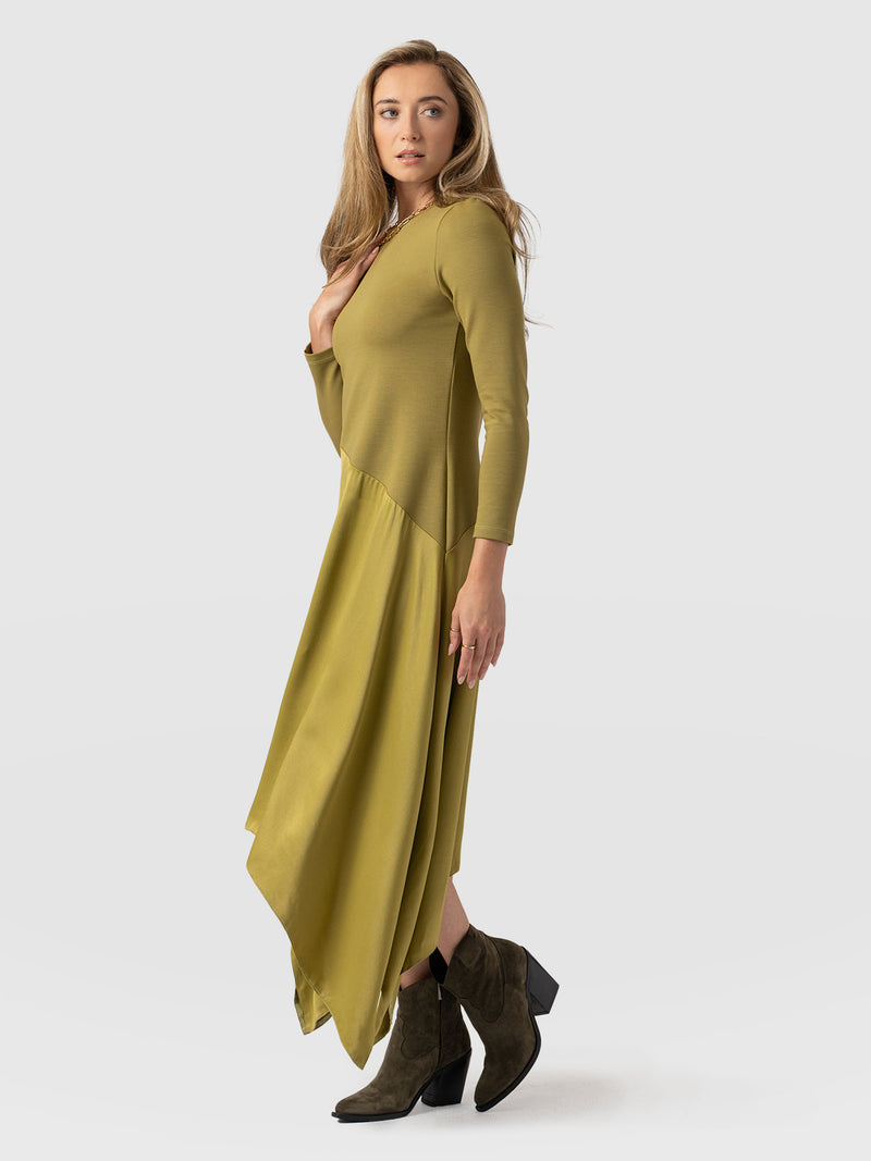 Cleo Asymmetric Dress - Olive