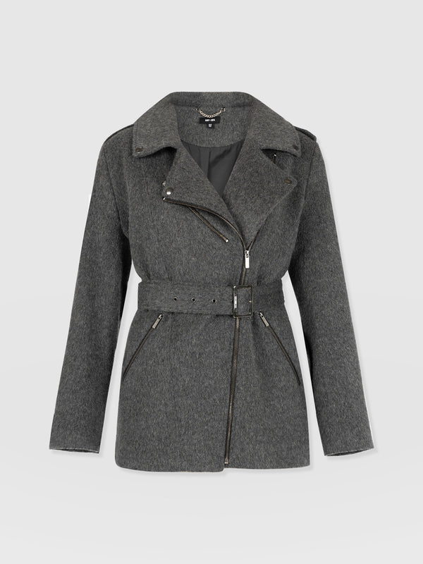 Daltrey Biker Coat - Charcoal