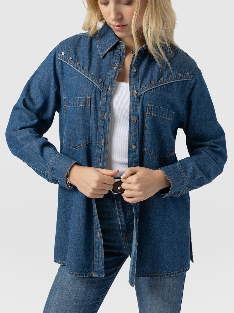 Sidney Denim Shirt - Mid Blue