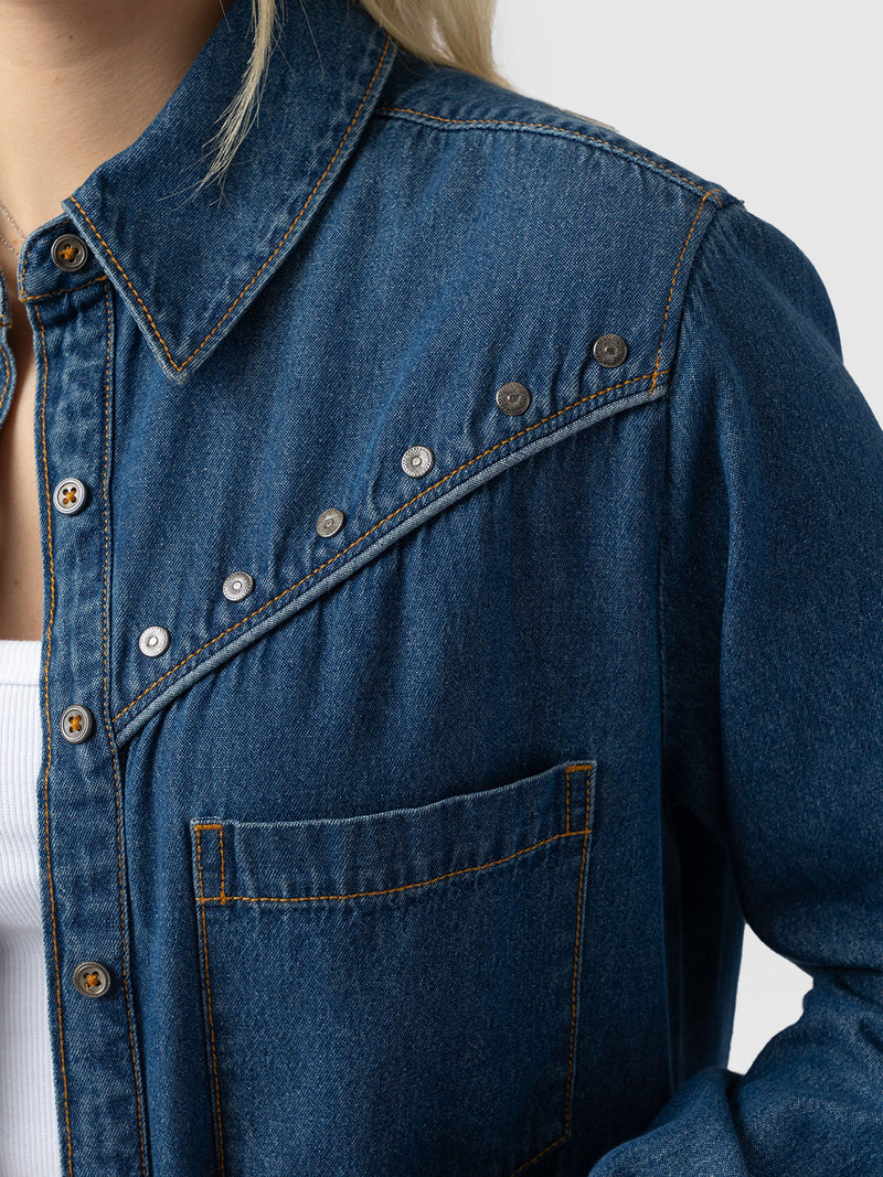 Sidney Denim Shirt - Mid Blue