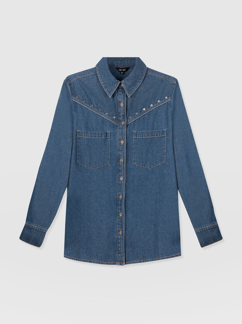 Sidney Denim Shirt - Mid Blue