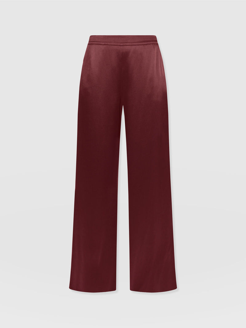 Langley Wide Leg Pant - Maroon