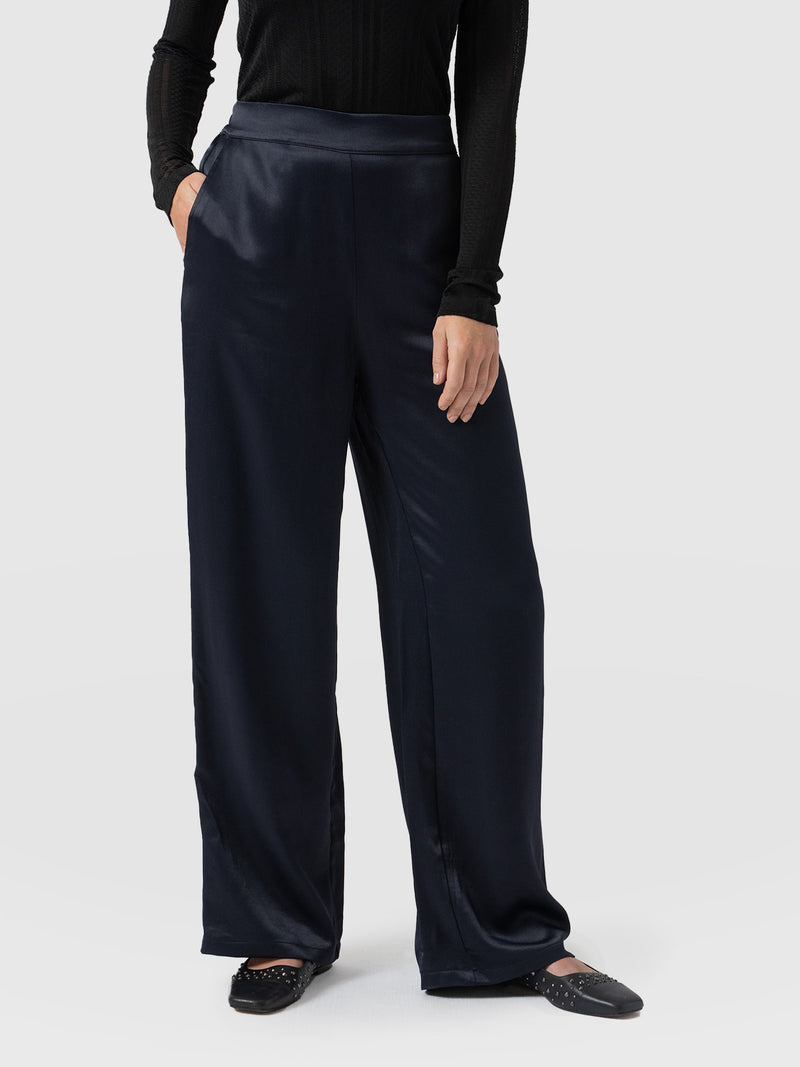 Langley Wide Leg Pant - Navy