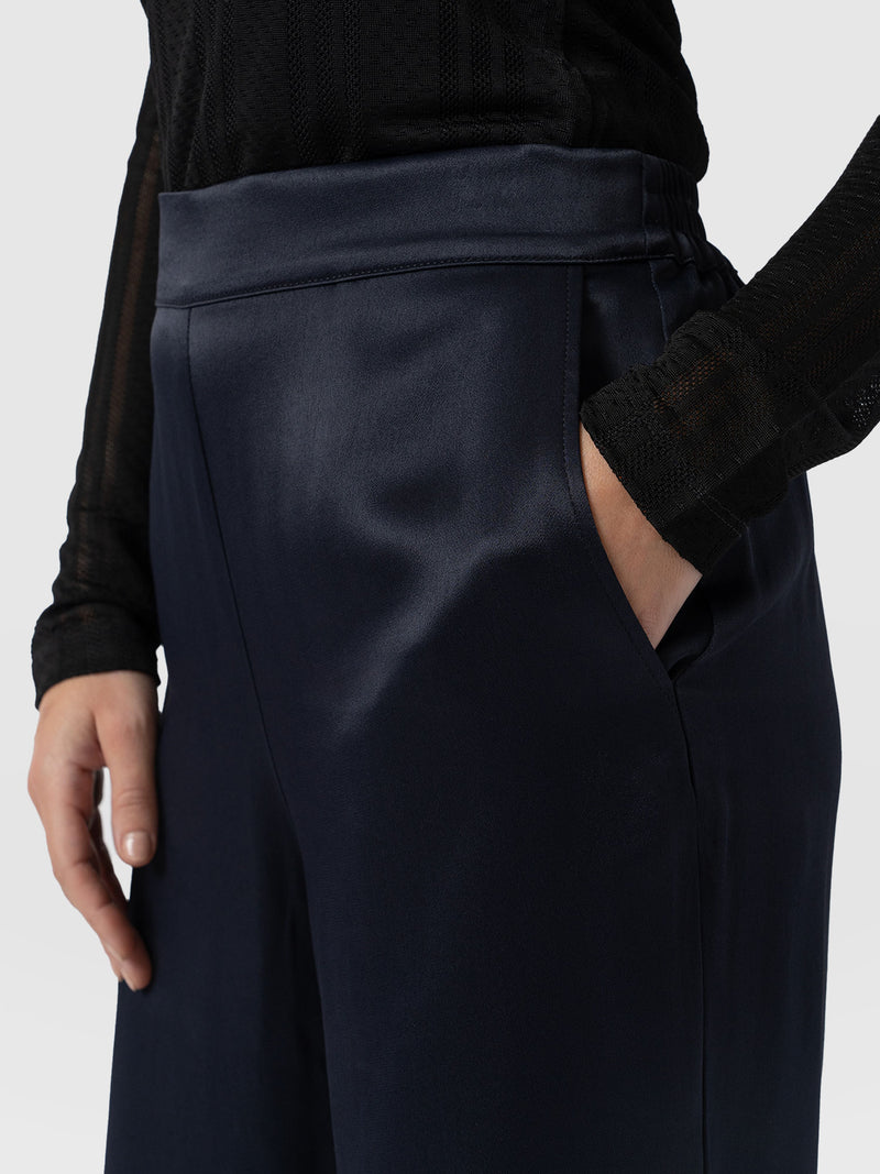 Langley Wide Leg Pant - Navy