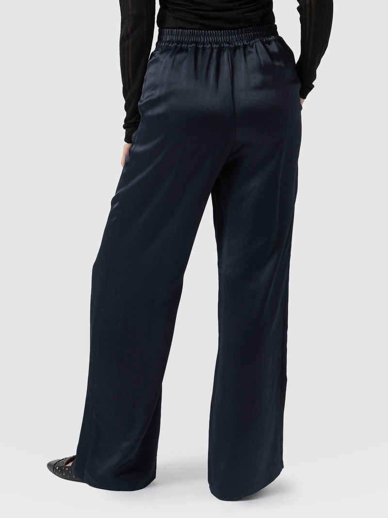 Langley Wide Leg Pant - Navy