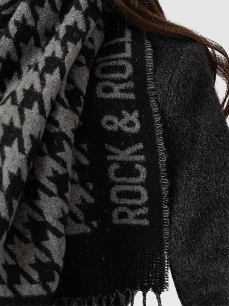 Rock Houndstooth Scarf - Black/Grey