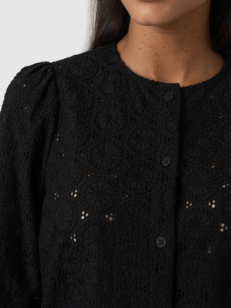 Tabitha Blouse - Black Broderie