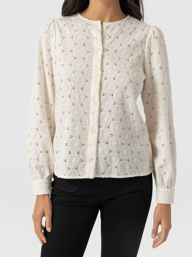 Tabitha Blouse - Cream Broderie