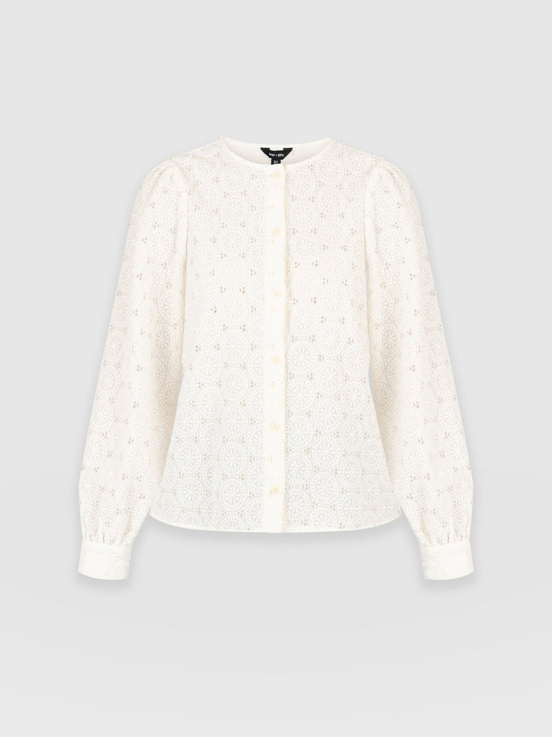 Tabitha Blouse - Cream Broderie