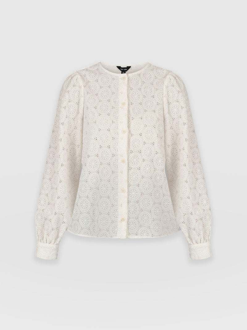 Tabitha Blouse - Cream Broderie