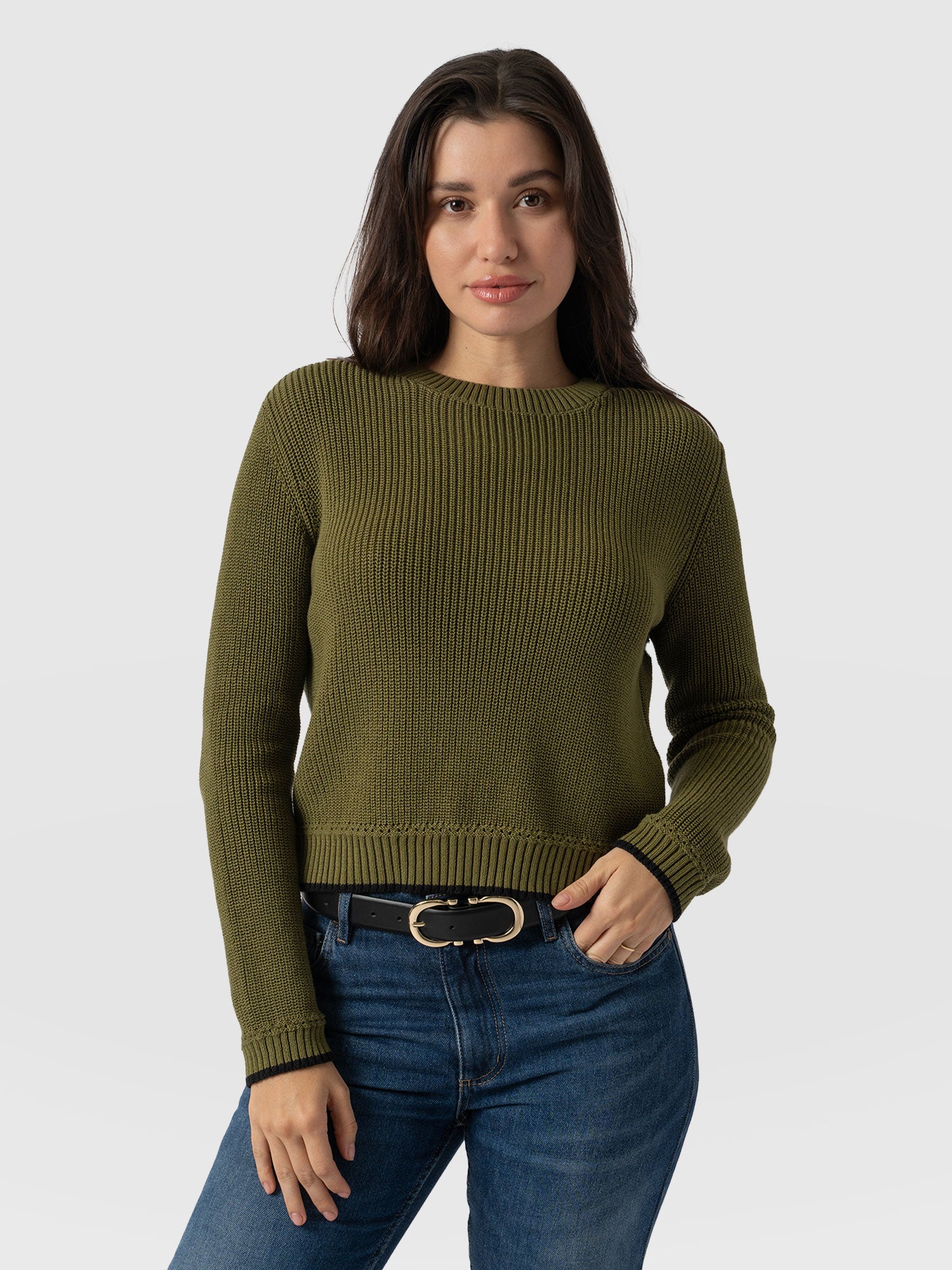 Remy Crop Jumper - Khaki