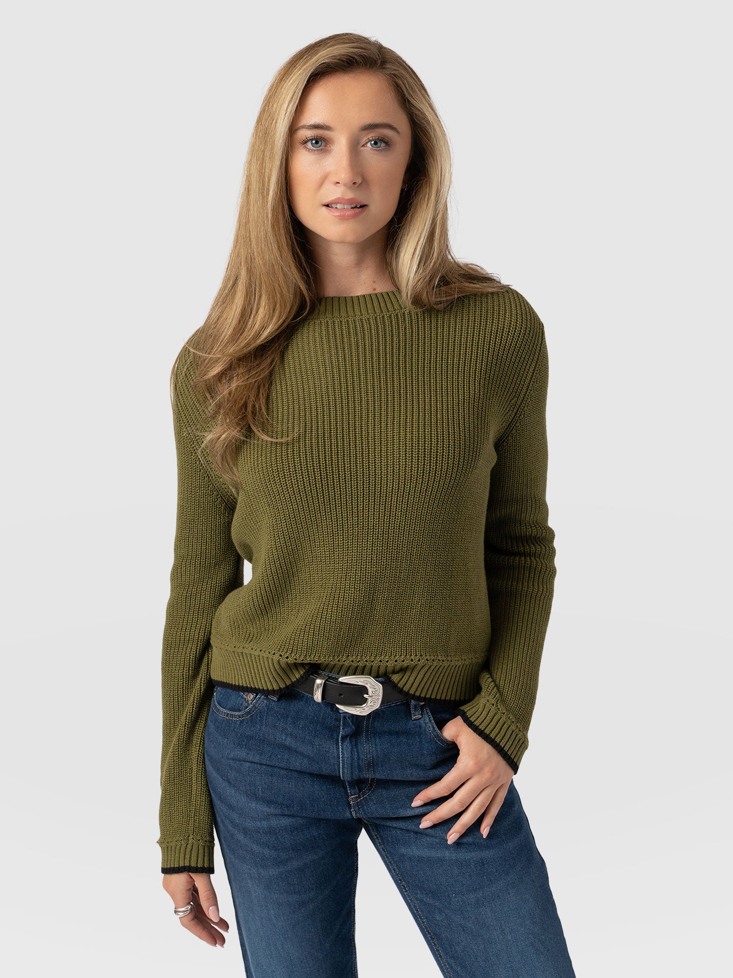 Remy Crop Jumper - Khaki