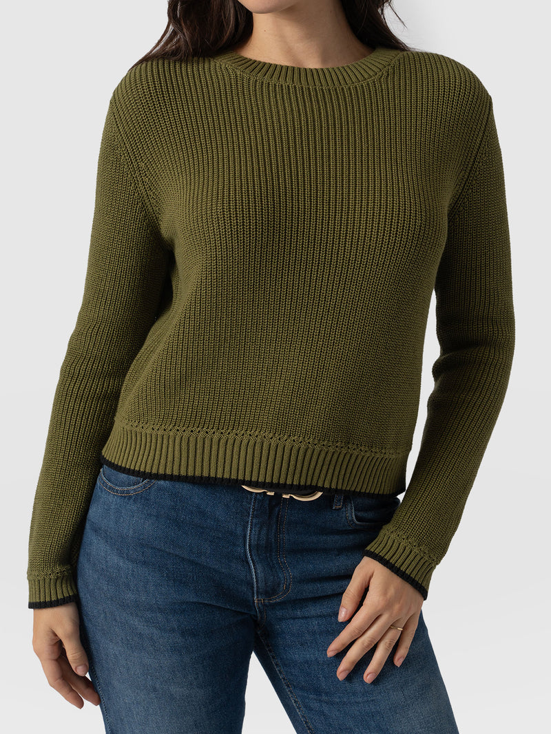 Remy Crop Jumper - Khaki