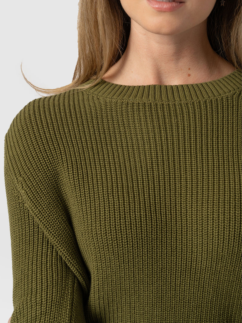 Remy Crop Jumper - Khaki