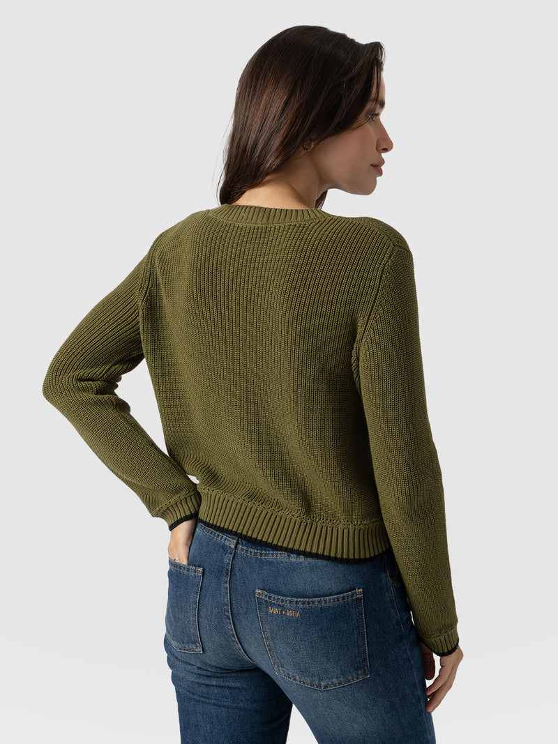 Remy Crop Jumper - Khaki