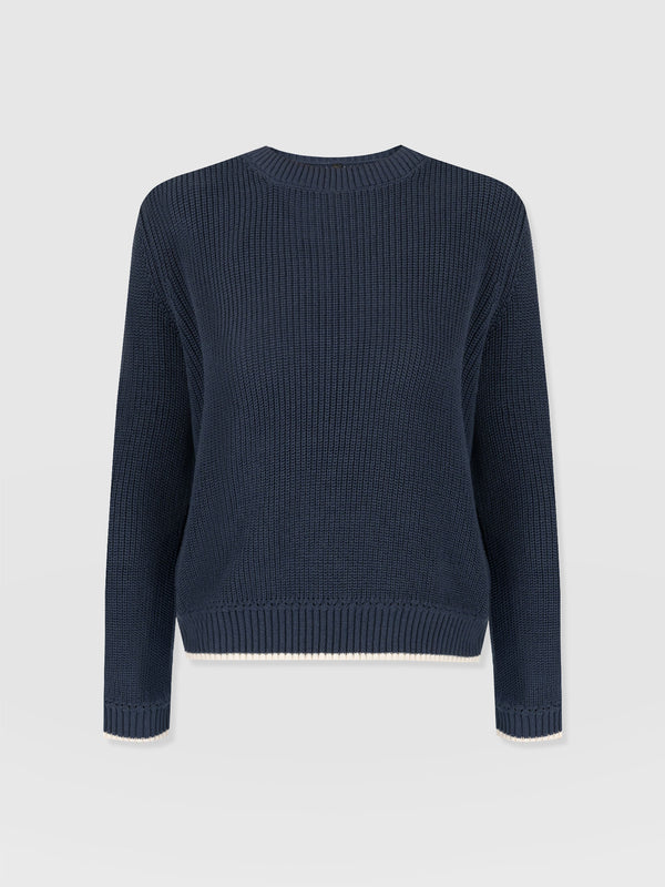 Remy Crop Jumper - Navy