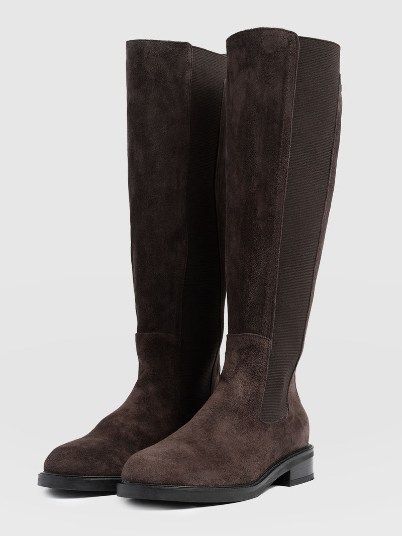 Evelyn Knee High Boot - Brown