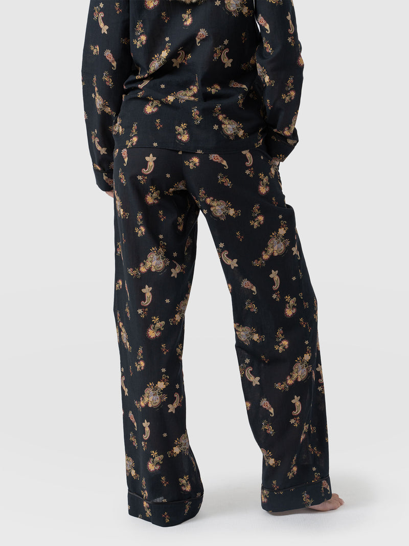 Norah Loungewear Set - Black Paisley