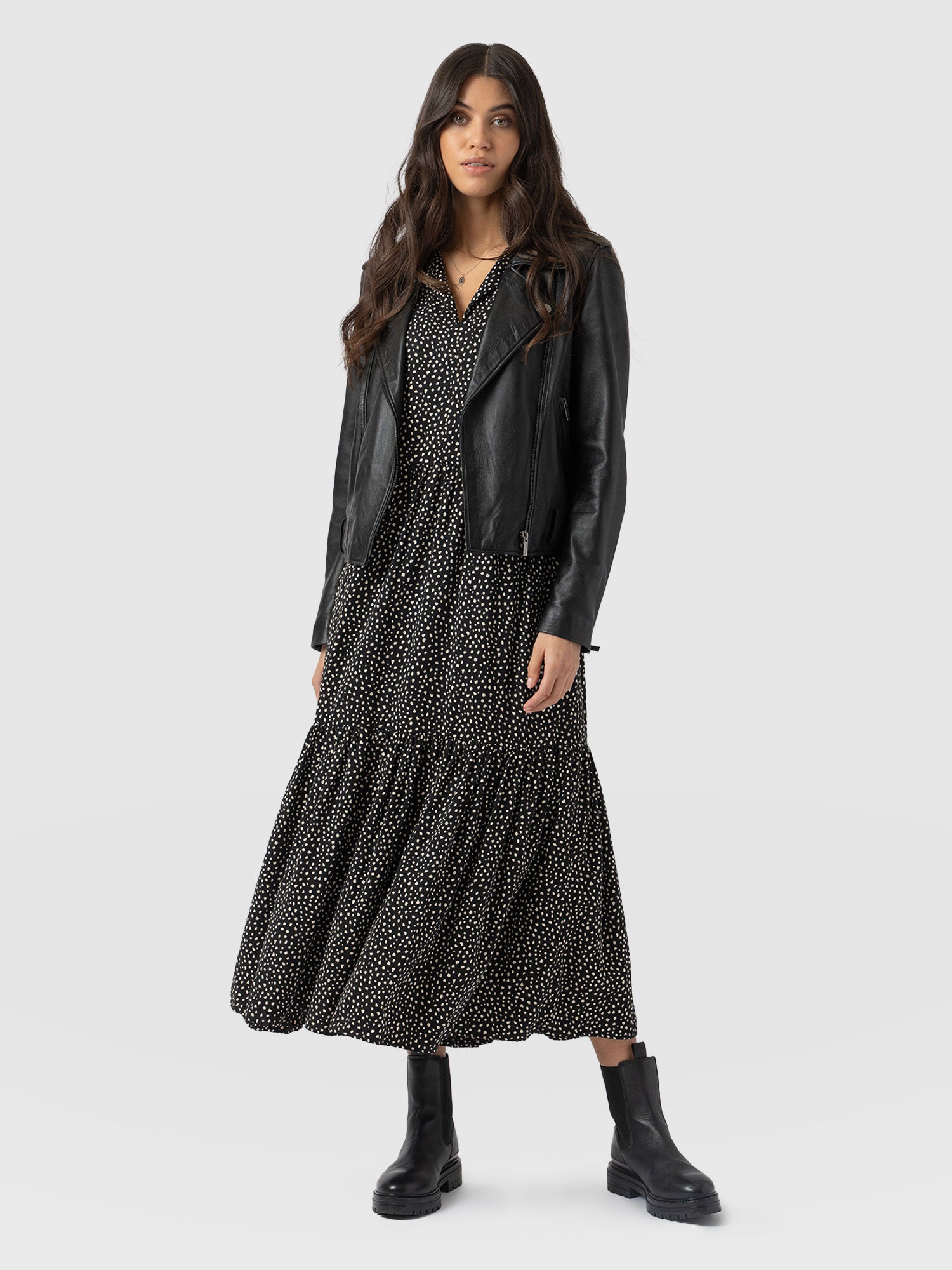 Greenwich Dress - Black Spot Tencel