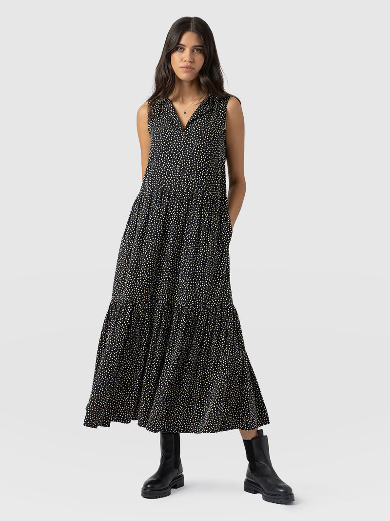 Greenwich Dress - Black Spot Tencel