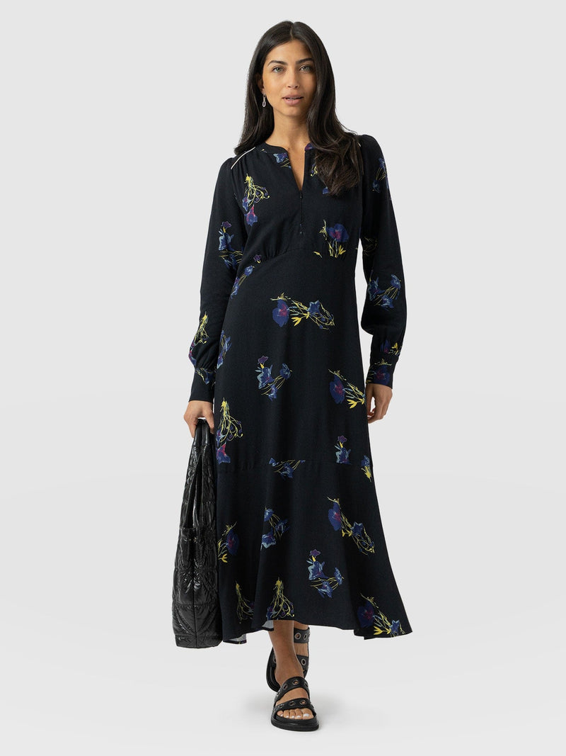 Adaline Zip Up Dress - Blue Lily Gardens