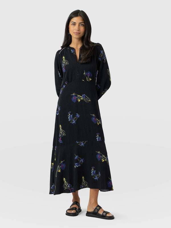 Adaline Zip Up Dress - Blue Lily Gardens