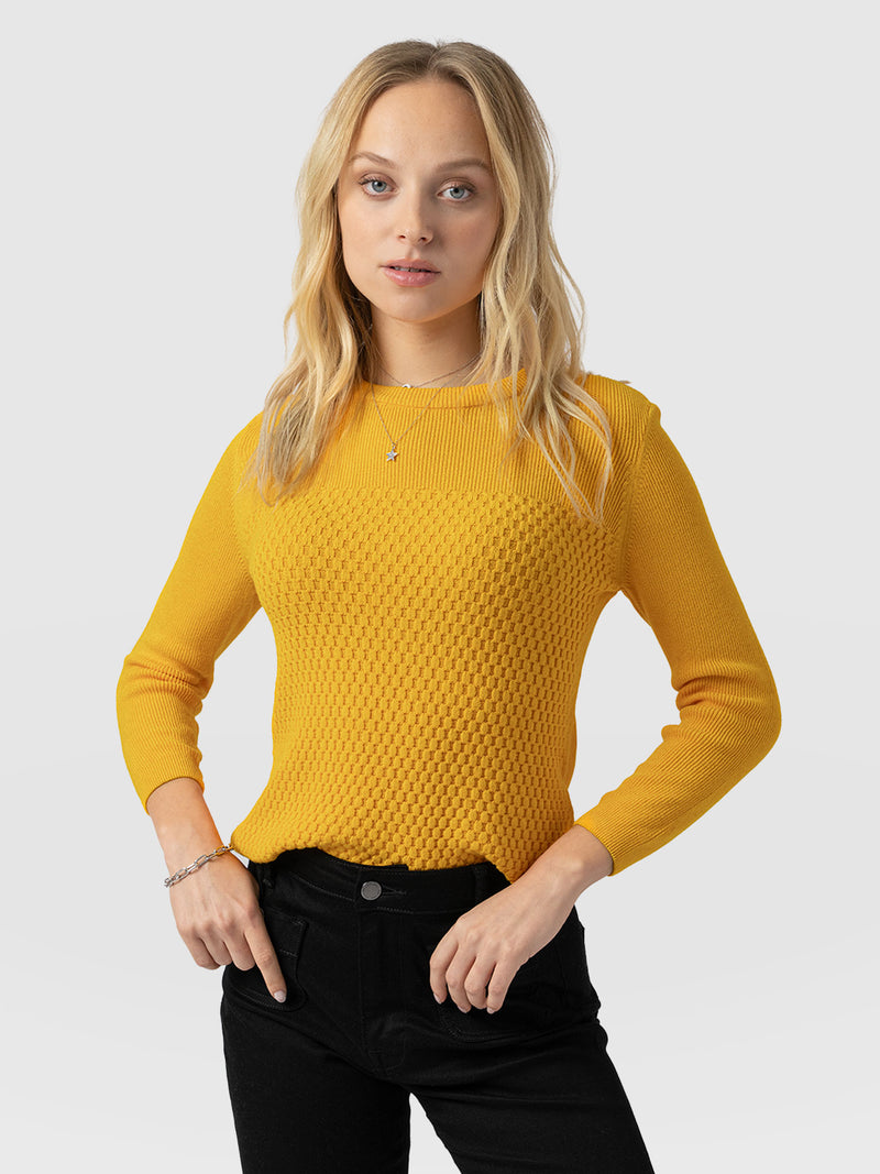 Honeycomb Rib Jumper - Yellow