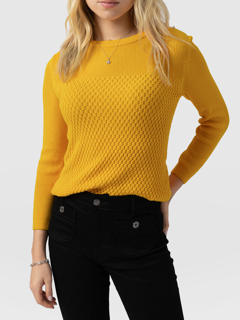 Honeycomb Rib Jumper - Yellow